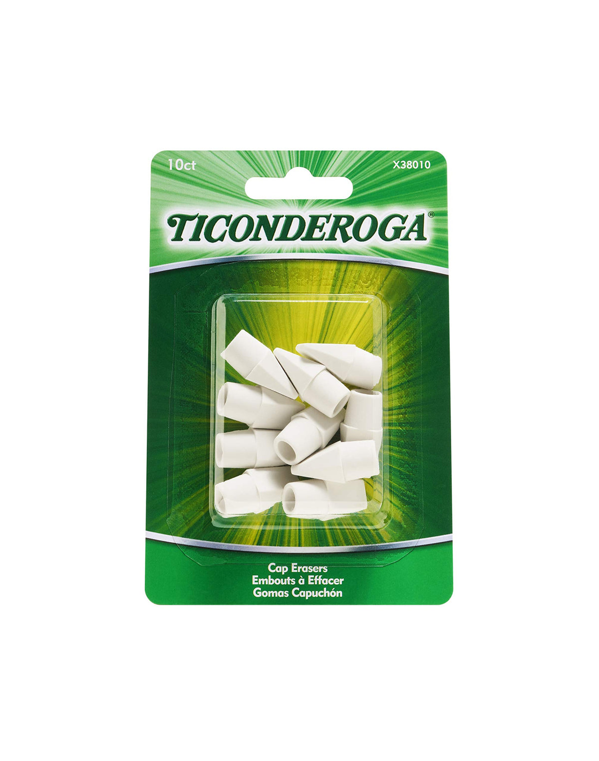 Ticonderoga Pencil Cap Erasers, White, 25 Count, 6 Packs (X38025)