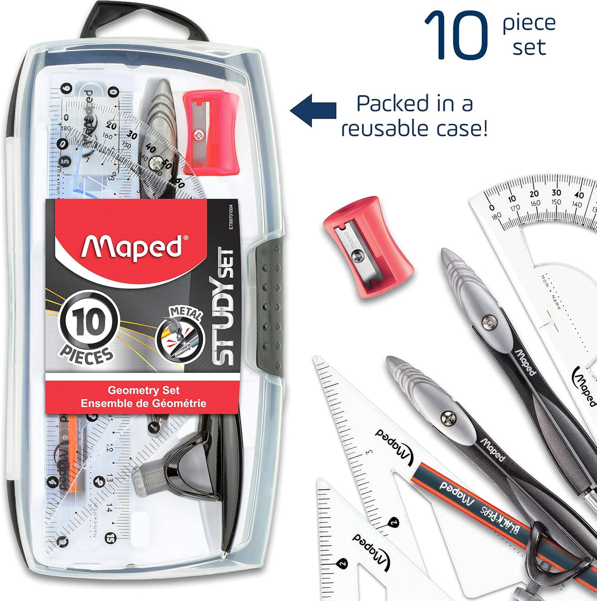 Maped - Study - Geometry set - Metal - 10 Piece