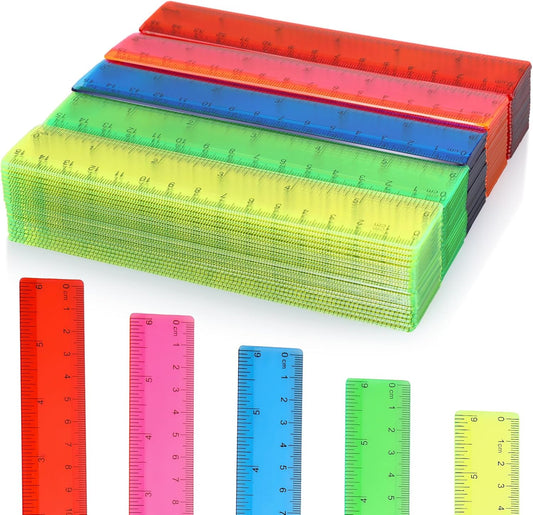 Zonon 50 Pcs 6''/12'' Plastic Rulers Bulk Flexible Straight