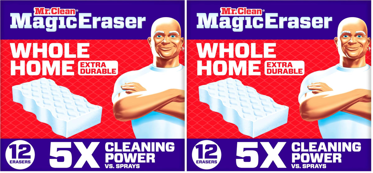 Mr. Clean Magic Eraser Sponge, All Purpose Cleaner, Cleaning Scrubber, Wall, Sneaker, Kitchen, Bathroom, Shower Cleaner, Cleaning Supplies, Melamine Sponge, Cleaning Pads, Extra Durable, 9ct