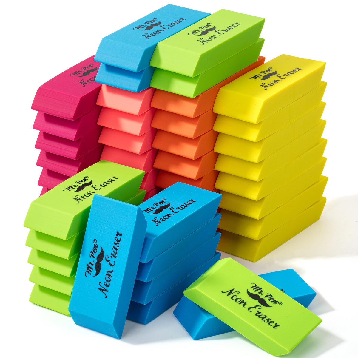 Mr. Pen- White Pencil Erasers Bulk, 36 Pack