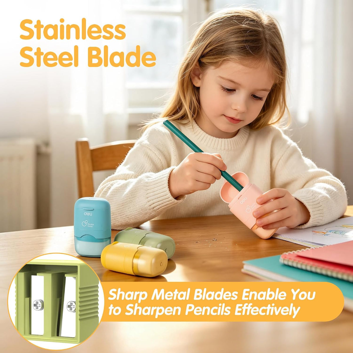 Deli Pencil Sharpener & Eraser, 24 Pack Pencil Sharpeners Manual