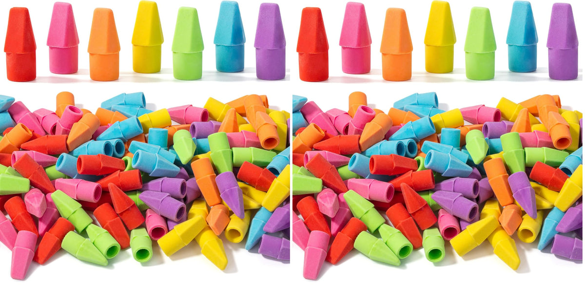 Mr. Pen- Pencil Erasers Toppers, 500 Pack, Vibrant Colors