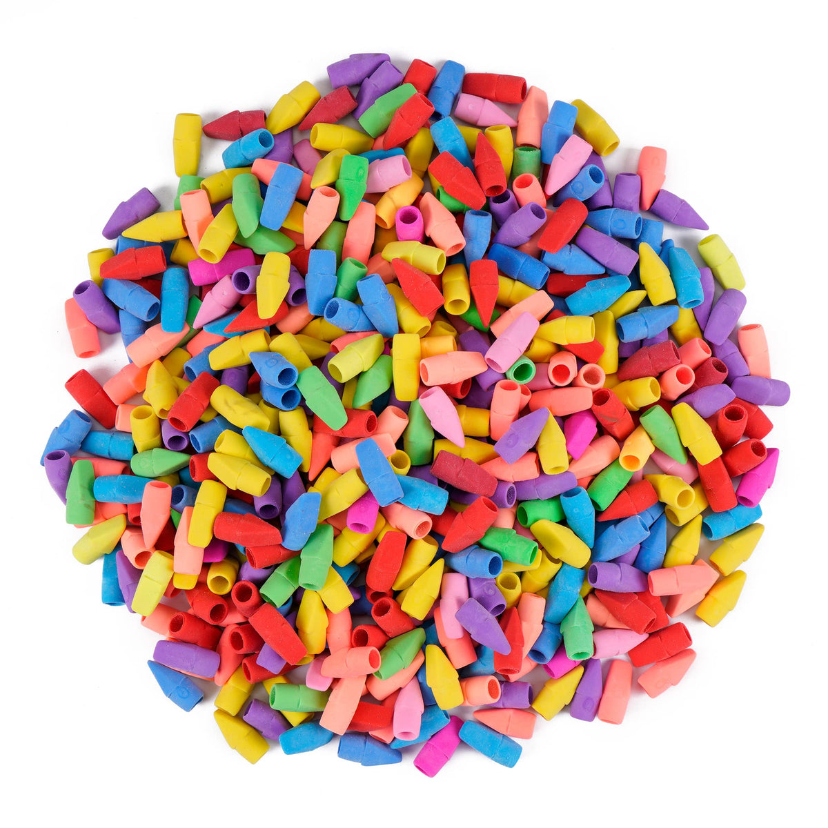 500 Pack Pencil Eraser Caps Pastel Colors Latex Free Pencil Pencil Eraser Toppers Arrowhead Caps Erasers for School Supplies,Deep Color