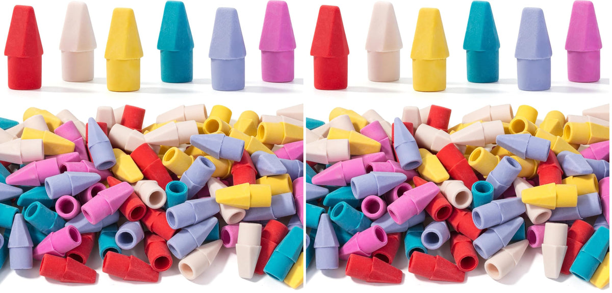 Mr. Pen- Pencil Erasers Toppers, 500 Pack, Vibrant Colors