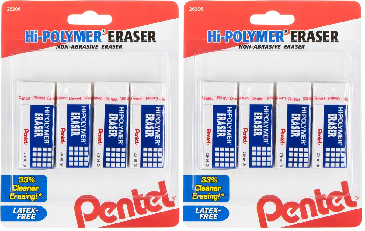 Pentel Hi-Polymer Block Eraser, Small, Box of 48 (ZEH-05)