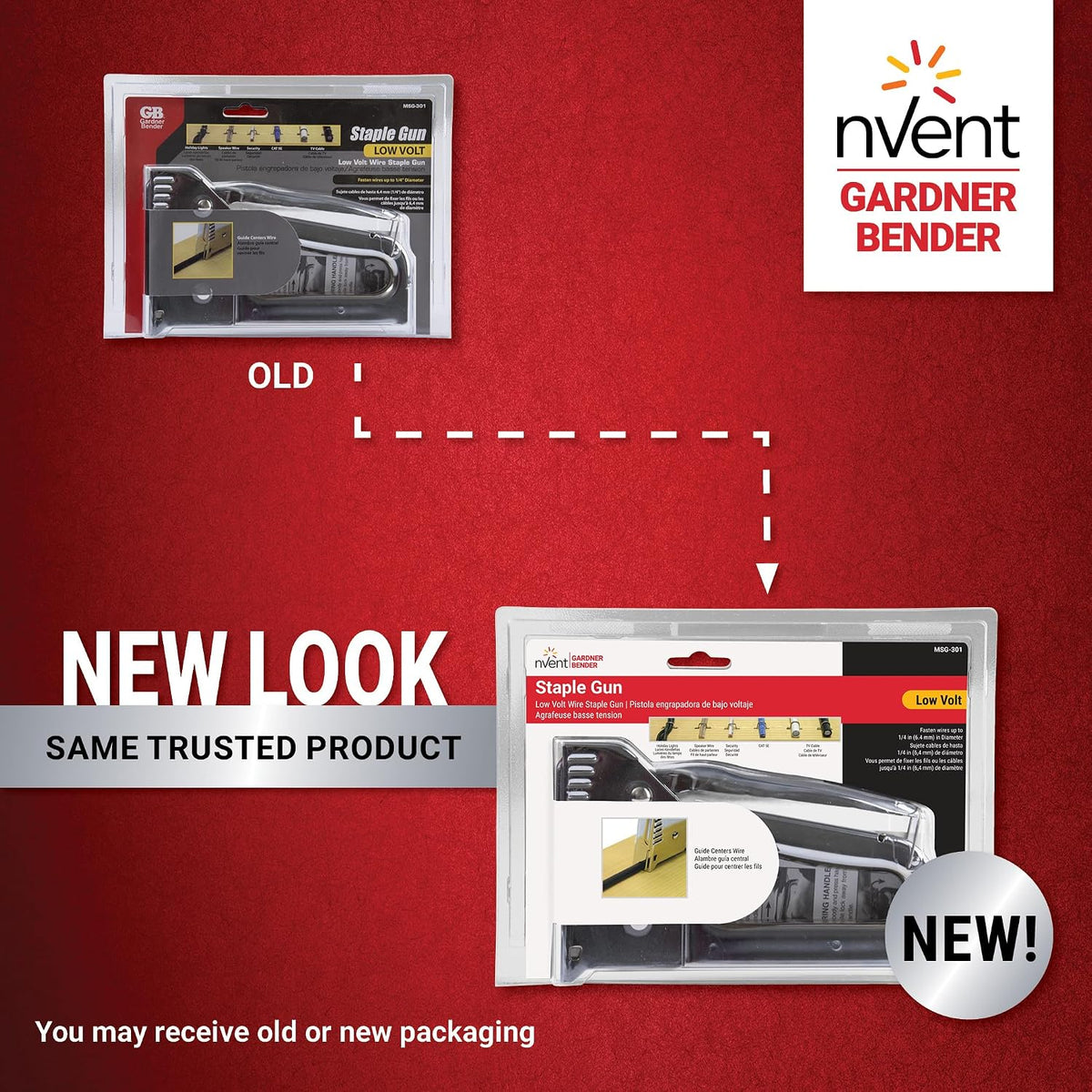 nVent GARDNER BENDER MSG-301 Heavy-Duty Stainless Steel Staple Gun