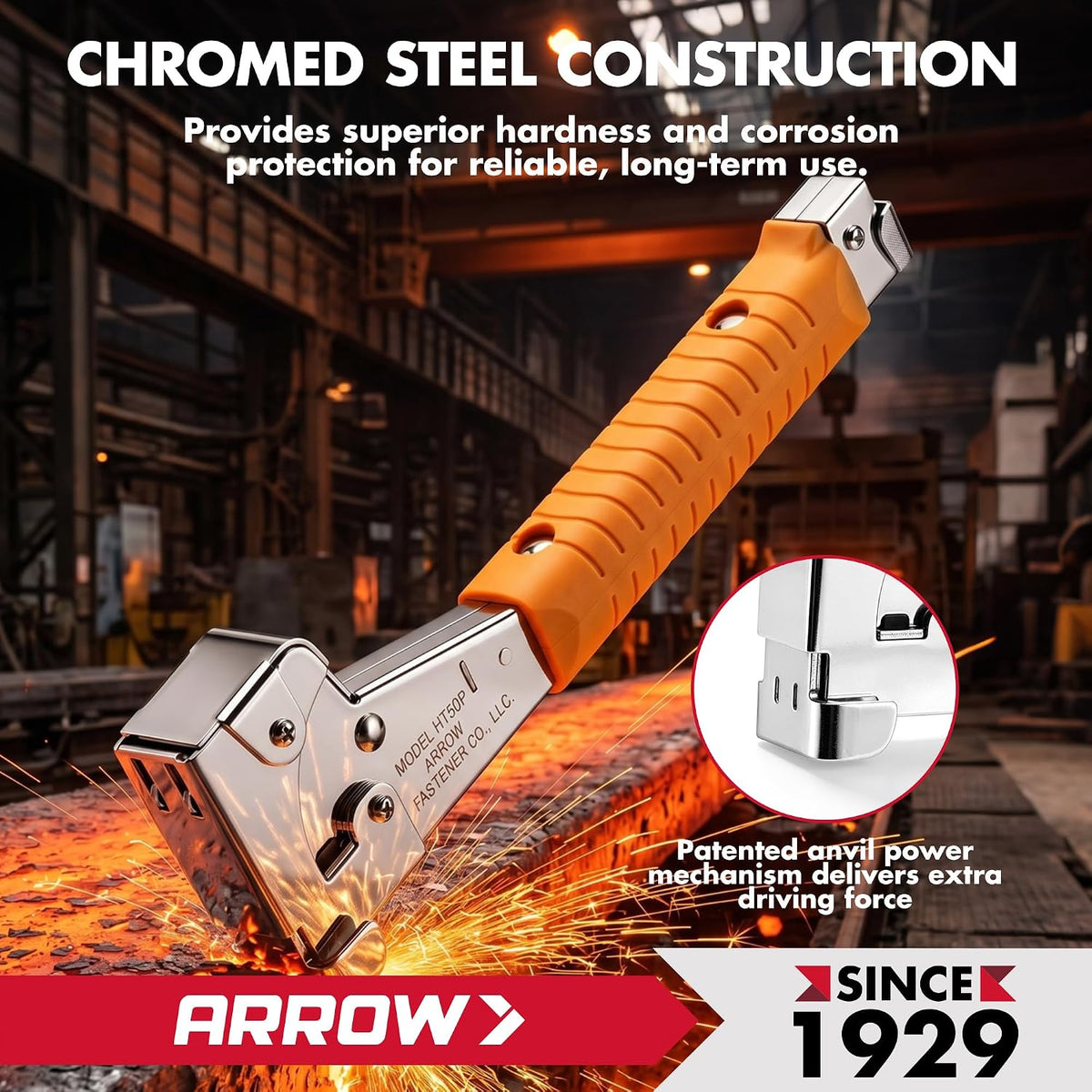Arrow T50 Heavy-Duty Staple Gun, Manual Stapler