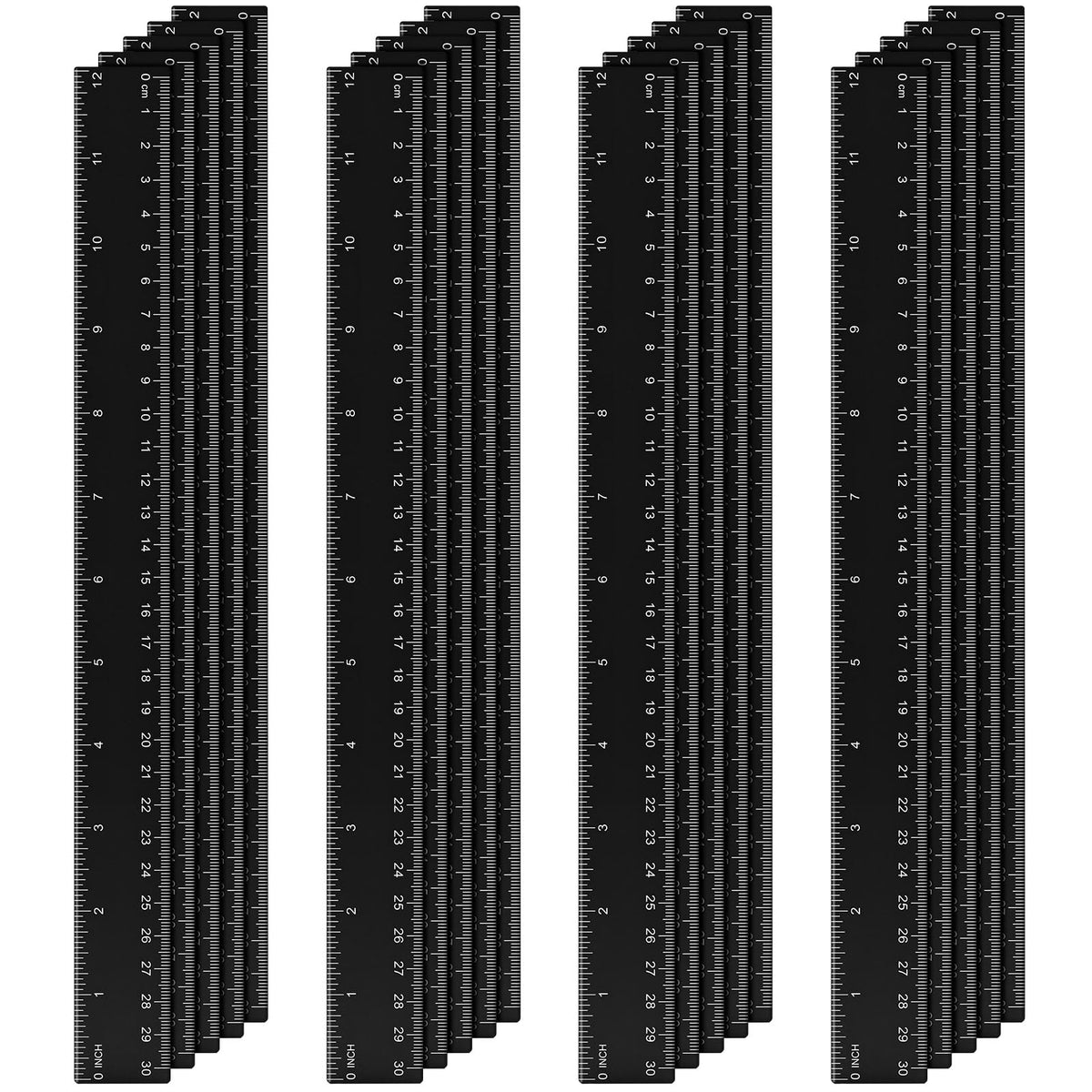 Eboot 50 Pack 12 in Clear Plastic Rulers Bulk for Classroom, School, Colorful