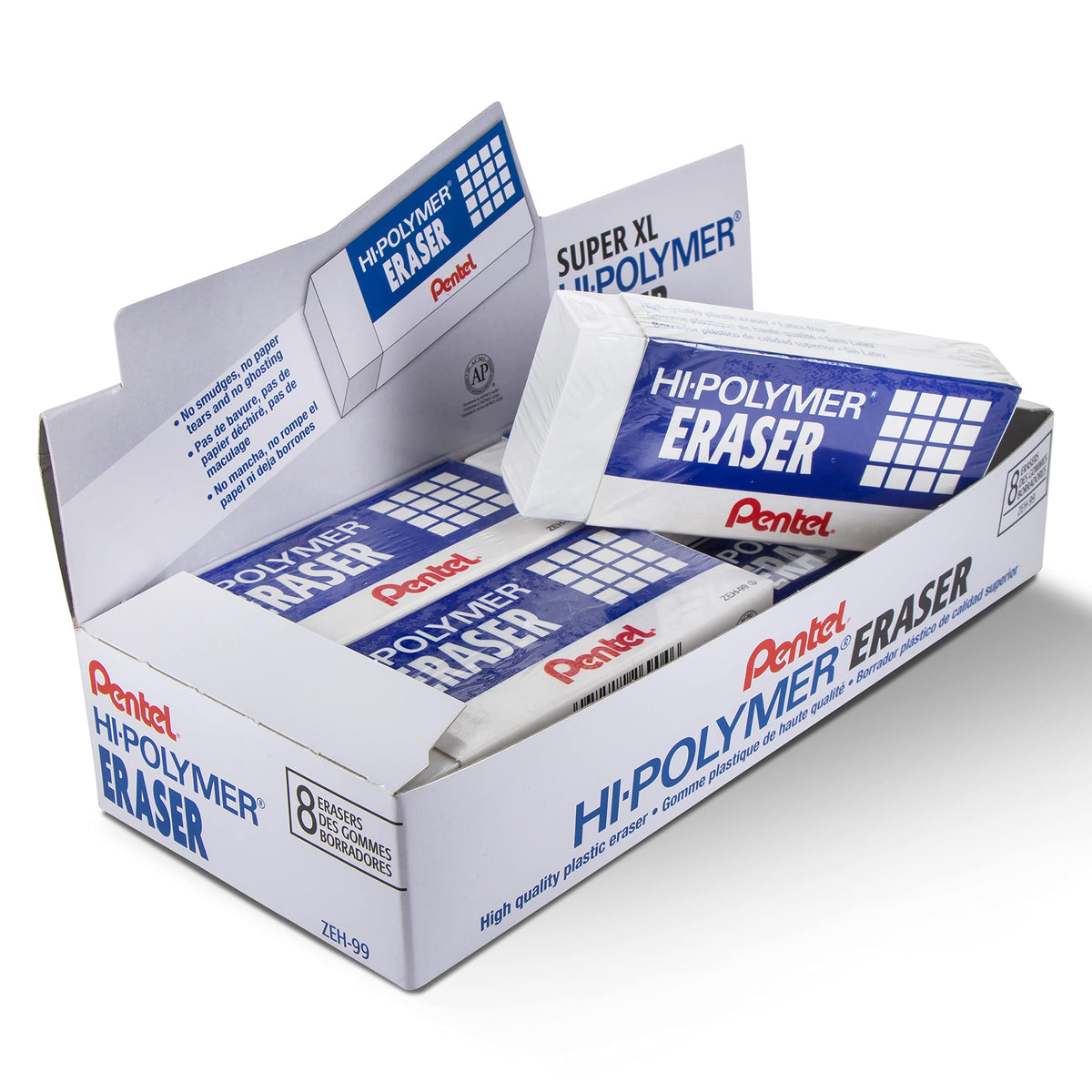 Pentel Hi-Polymer Eraser, Jumbo Size 12 pack(ZEH-20)