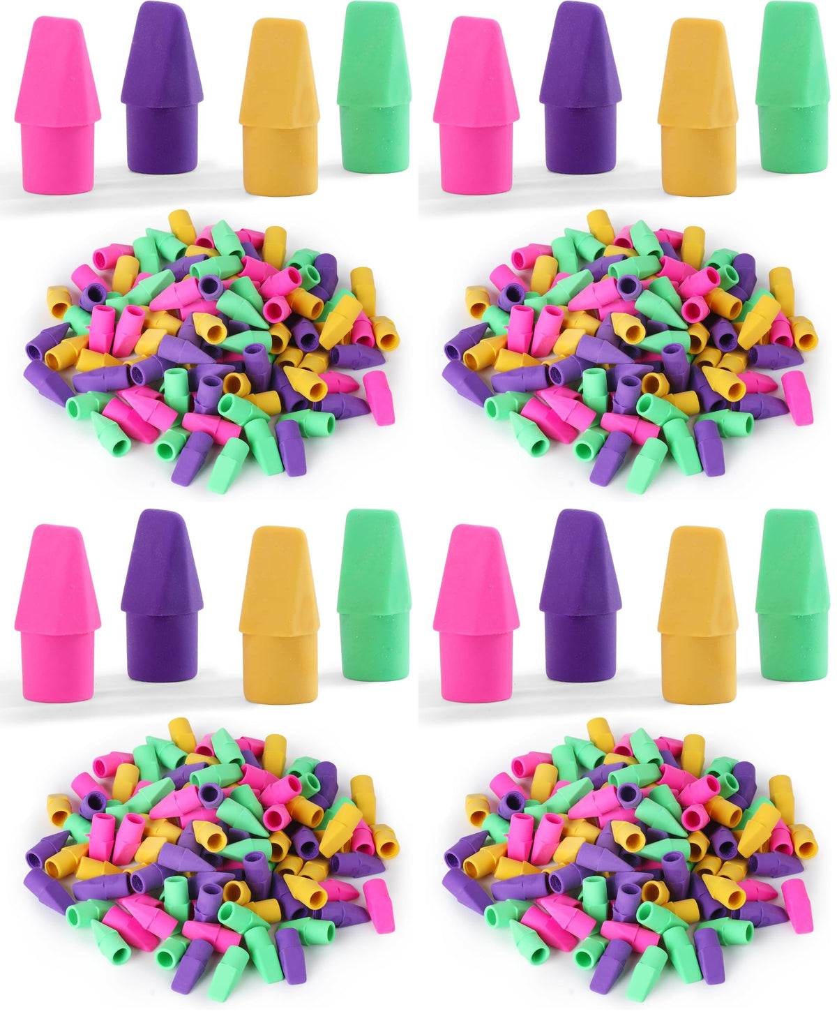 Mr. Pen-Bulk Pencil Top Erasers, 1000 Pack, Colorful, Latex-Free
