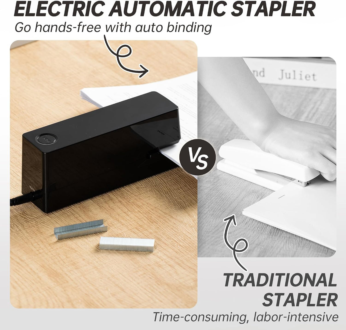 Deli Electric Stapler, Automatic Staplers for Desk, 25-Sheet Capacity