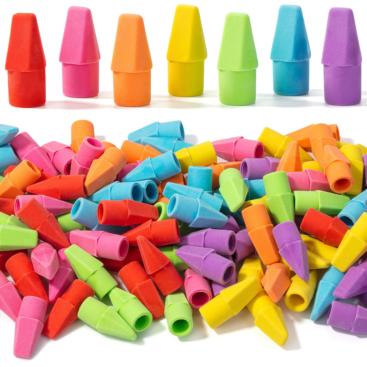 Mr. Pen- Pencil Erasers Toppers, 500 Pack, Vibrant Colors