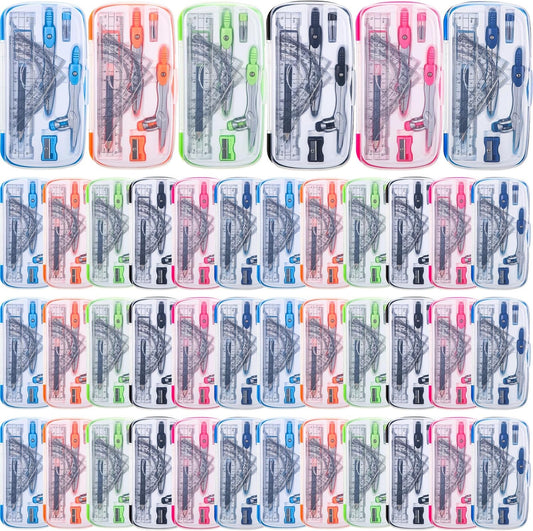 Zonon 36 Sets Math Geometry Kit, 10 Pcs Compass Rulers Protractor School
