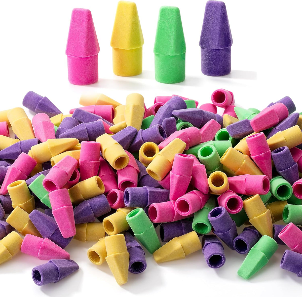 Mr. Pen- Pencil Erasers Toppers, 500 Pack, Vibrant Colors
