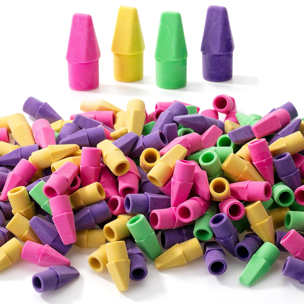 Mr. Pen- Pencil Erasers Toppers, 500 Pack, Vibrant Colors