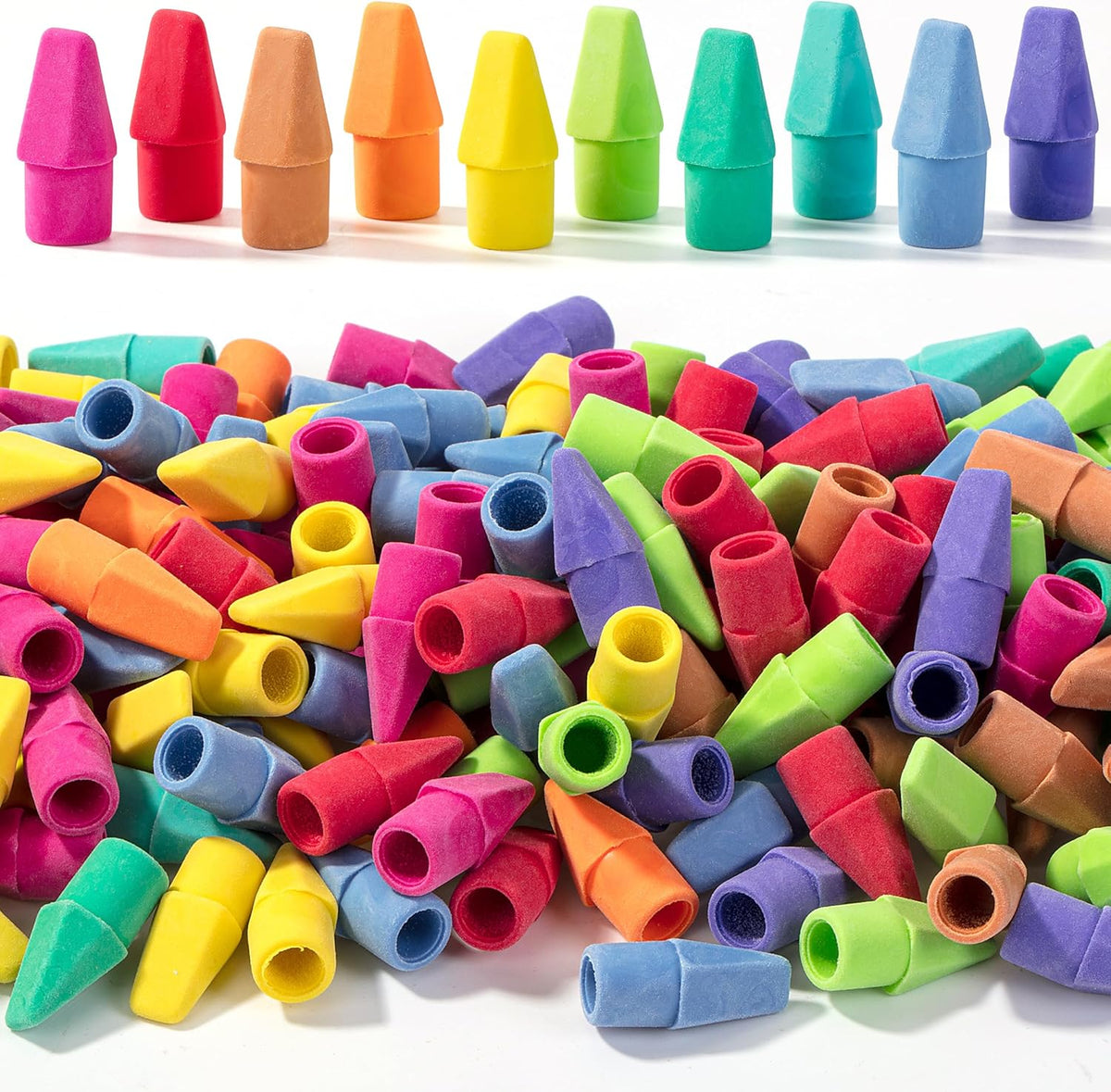 Mr. Pen- Pencil Erasers Toppers, 500 Pack, Colorful, Latex Free, No Smudge