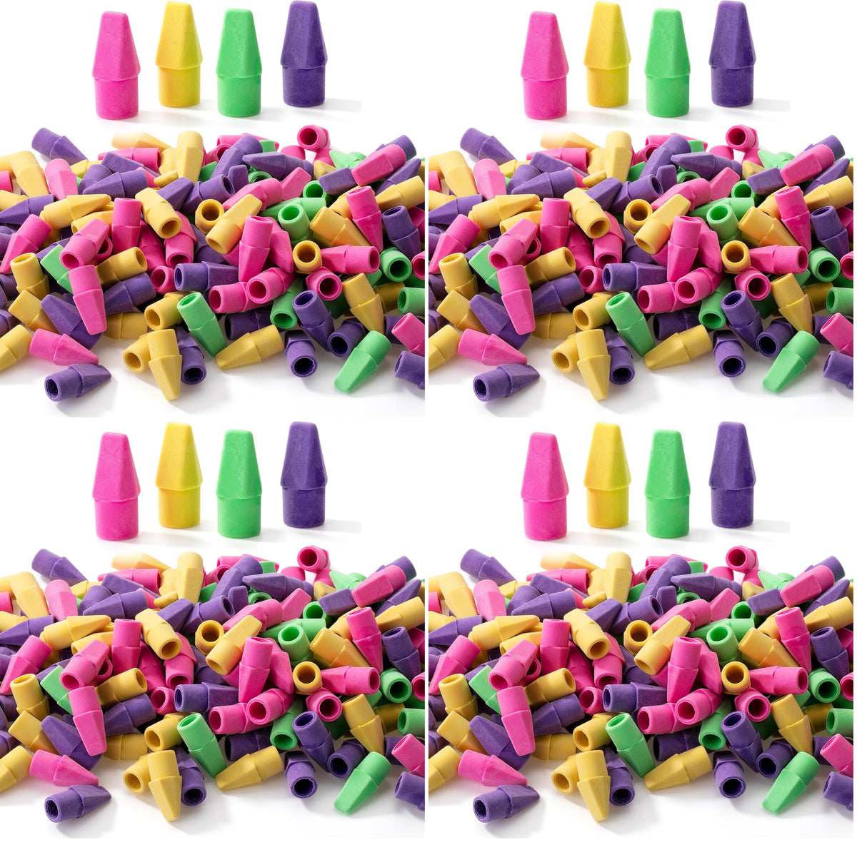 Mr. Pen-Bulk Pencil Top Erasers, 1000 Pack, Colorful, Latex-Free