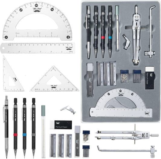 Mr. Pen- Professional Geometry Set, 17 pcs, Metal Compass