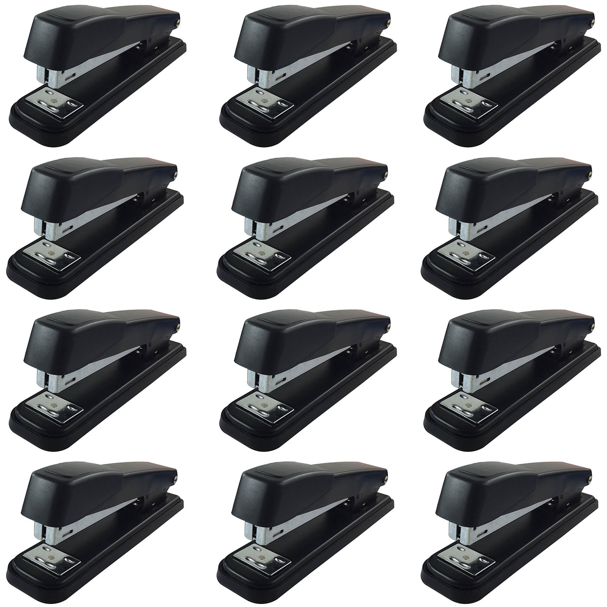 Clipco Stapler with 2000 Staples Full Desk Size Black (Pack of 6)