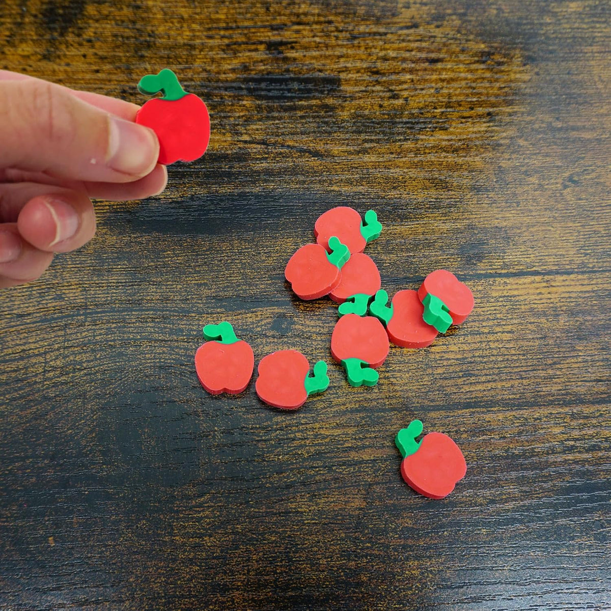 4E’s Novelty 144 Pcs Mini Apple Erasers - Back to School Gifts for Students, Mini Erasers for Kids Bulk Classroom, Apple Manipulatives for Kids, Teacher Rewards, Classroom Supplies and Prizes