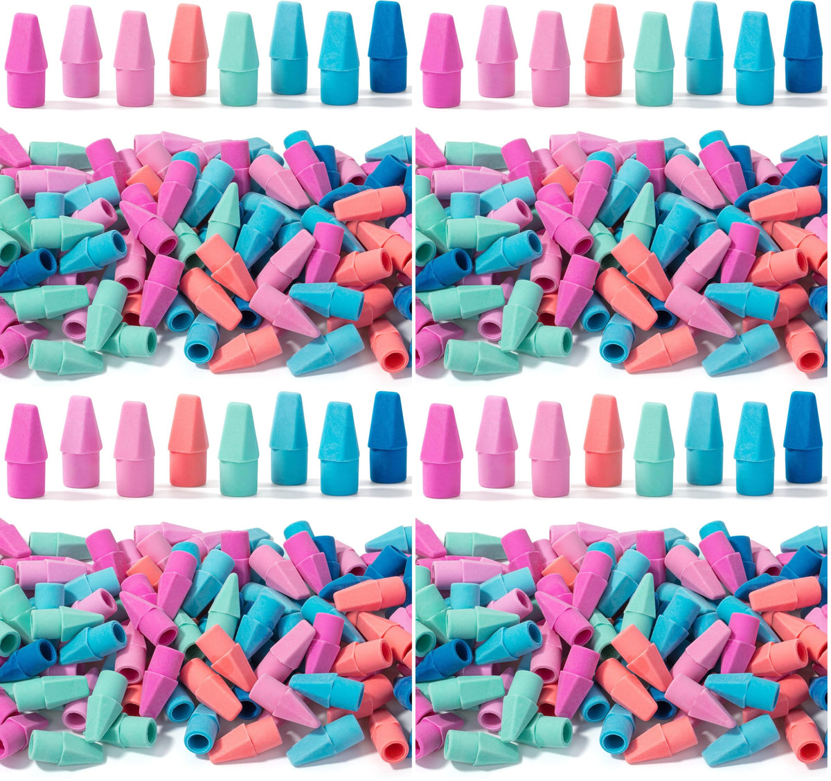 Mr. Pen- Pencil Top Erasers, 120 Pack, Pink, Latex-Free